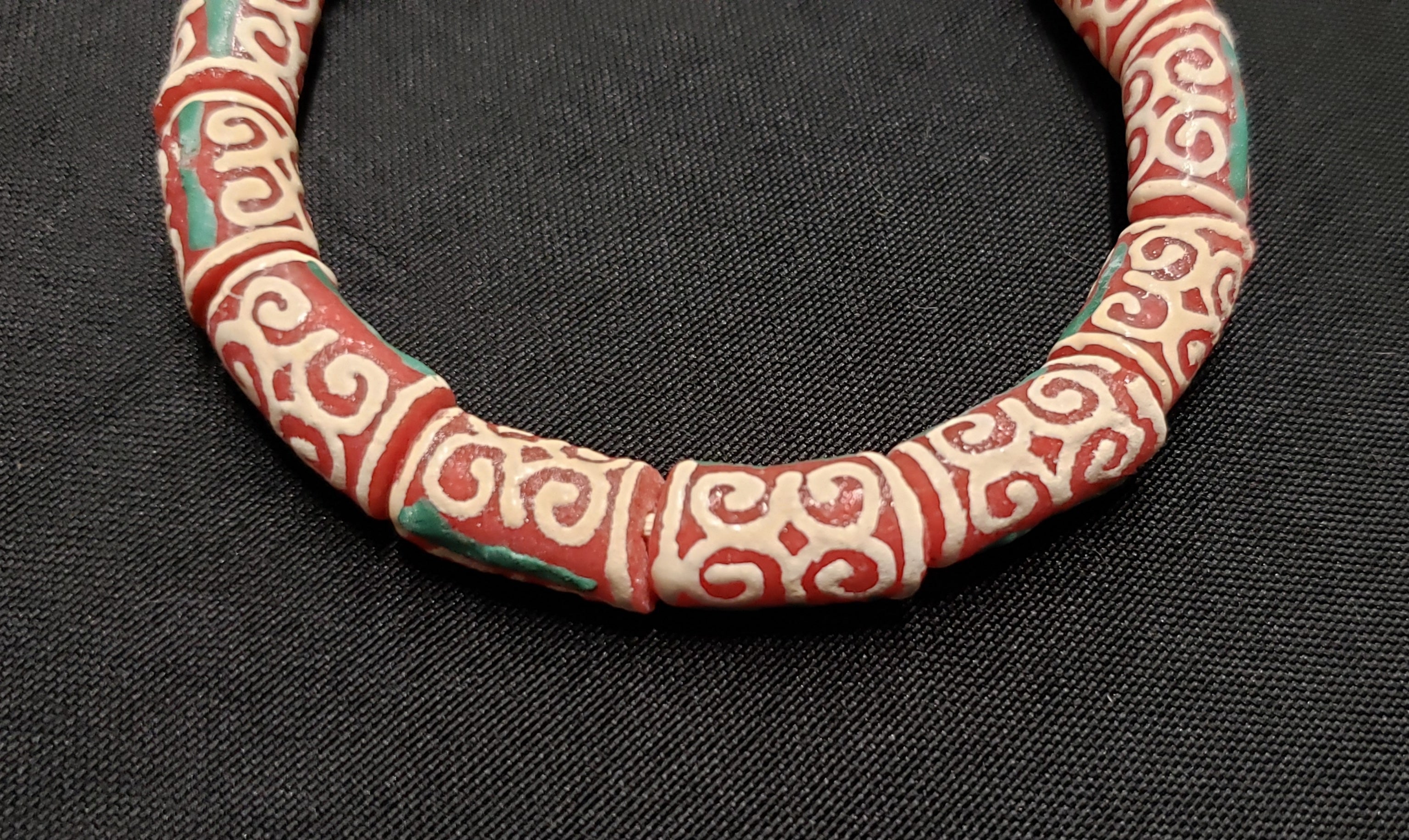 african glass beads ghana dwennimmen adinkra beads close up