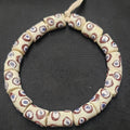 african glass beads evil eye beads AAB#1580 strand top view