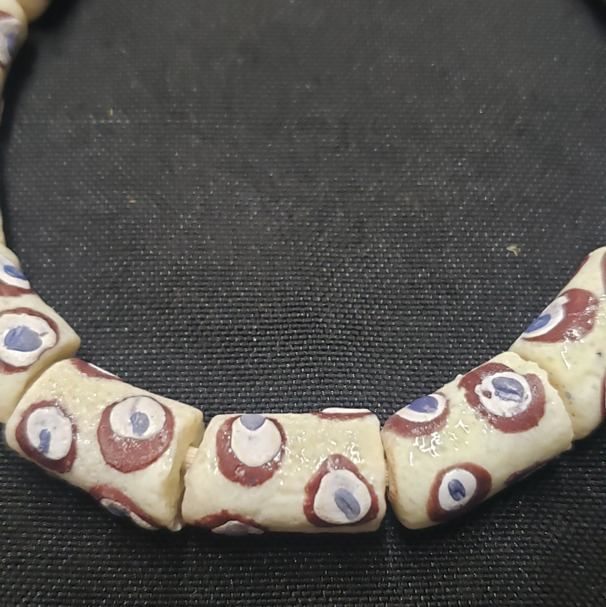 african glass beads evil eye beads AAB#1580 side view