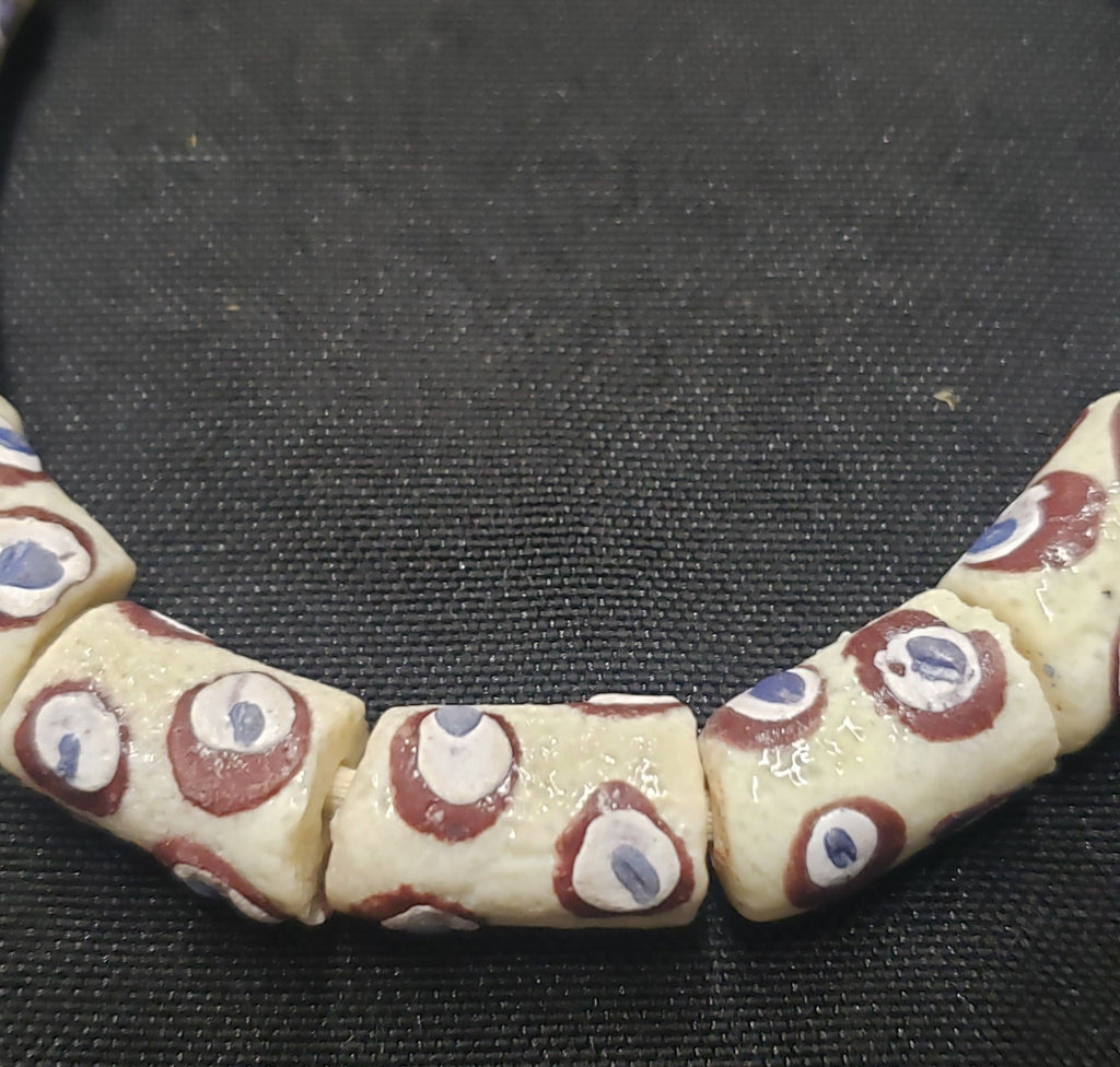african glass beads evil eye beads AAB#1580 close up