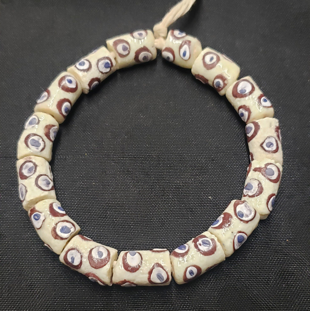 african glass beads evil eye beads AAB#1580 detail view