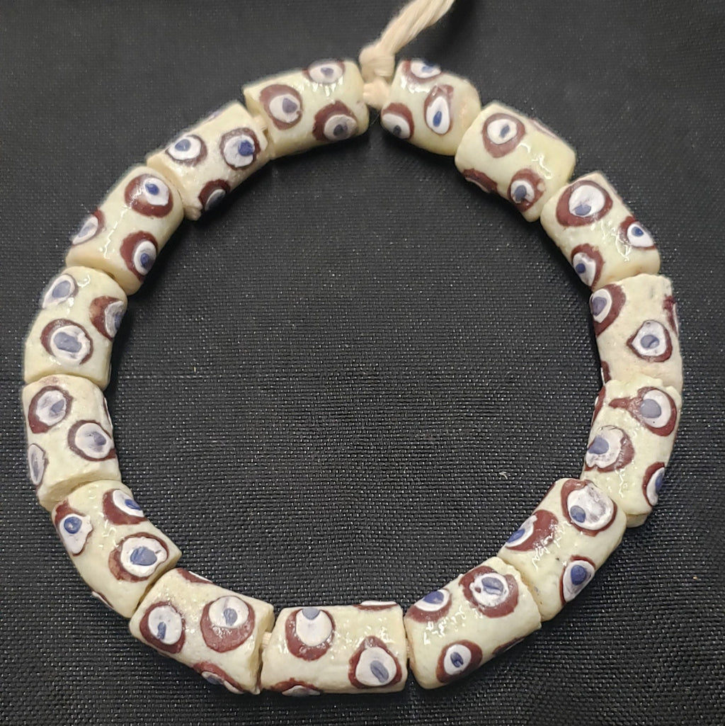 african glass beads evil eye beads AAB#1580 single bead view