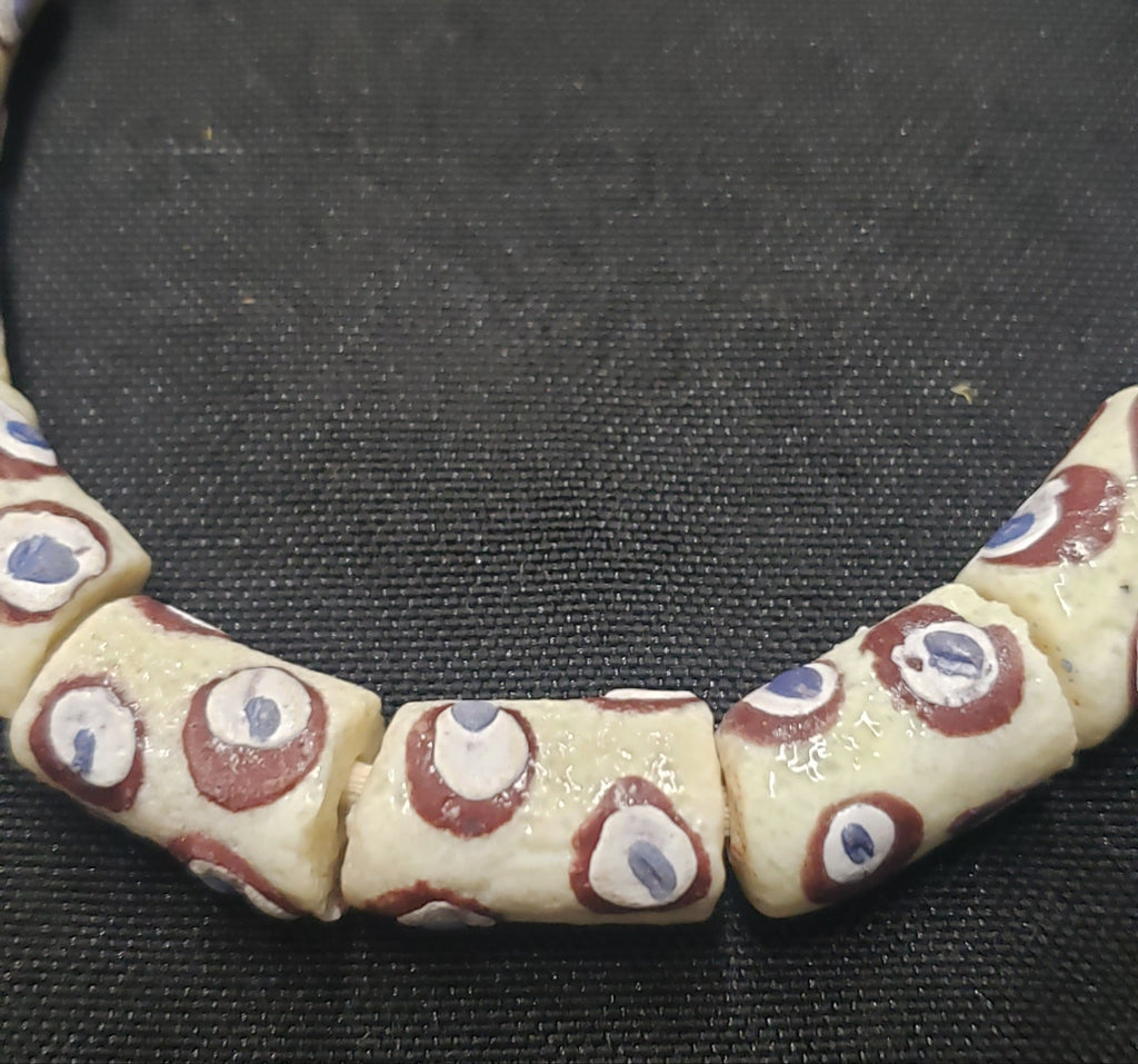 african glass beads evil eye beads AAB#1580 texture view