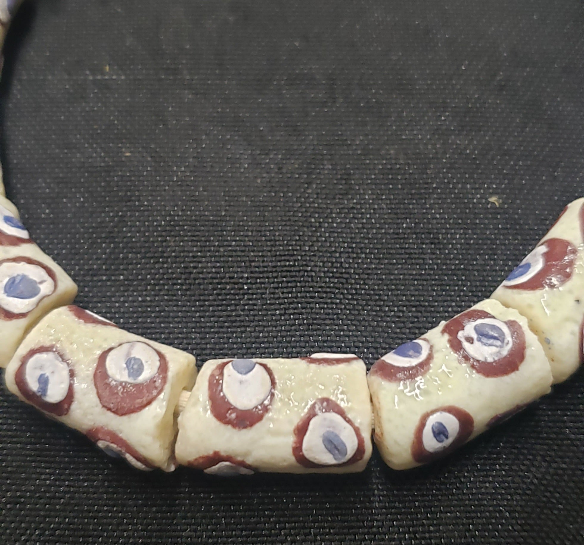 african glass beads evil eye beads AAB#1580 texture view
