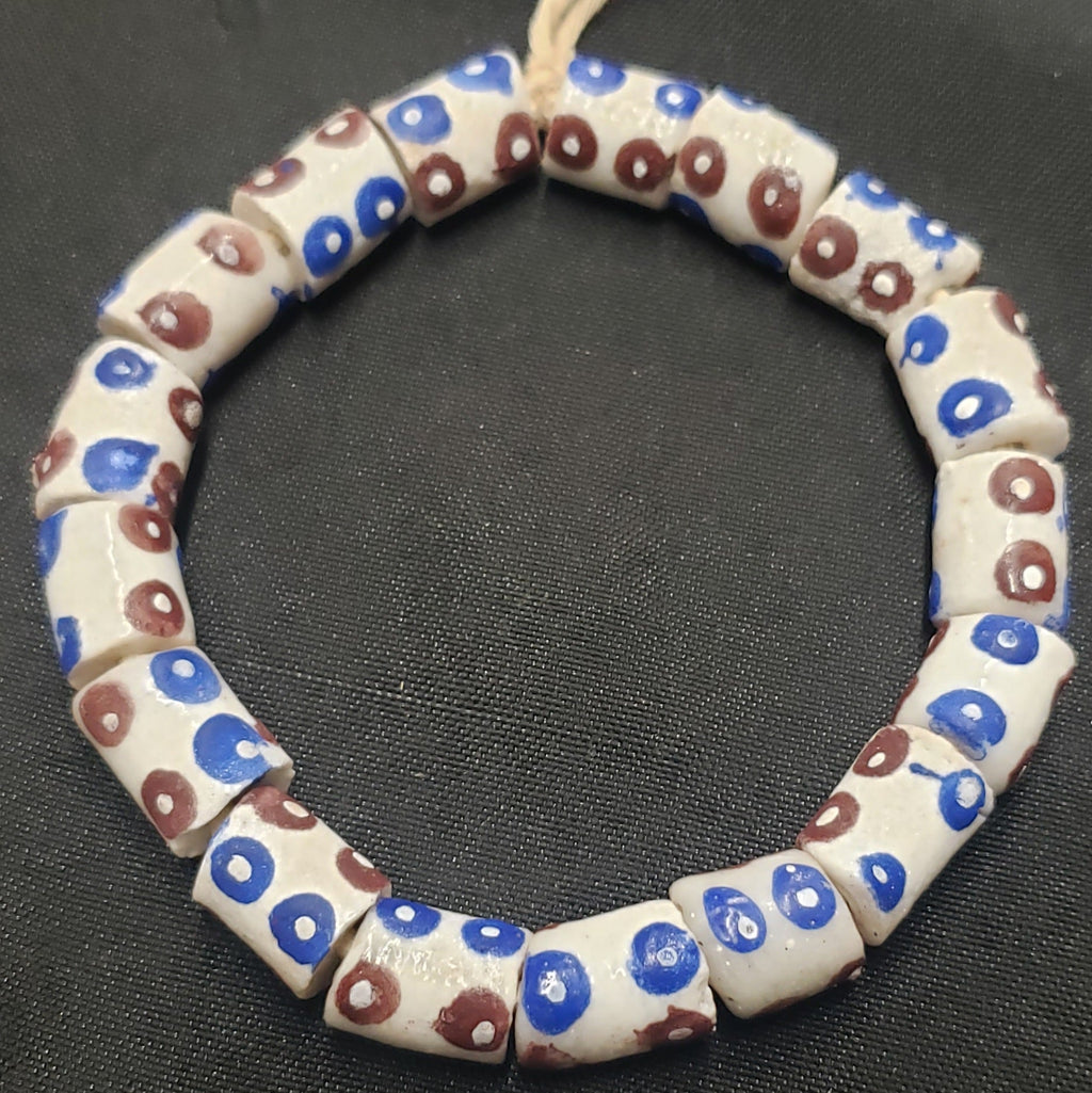 african glass beads evil eye beads AAB#1583 strand top view