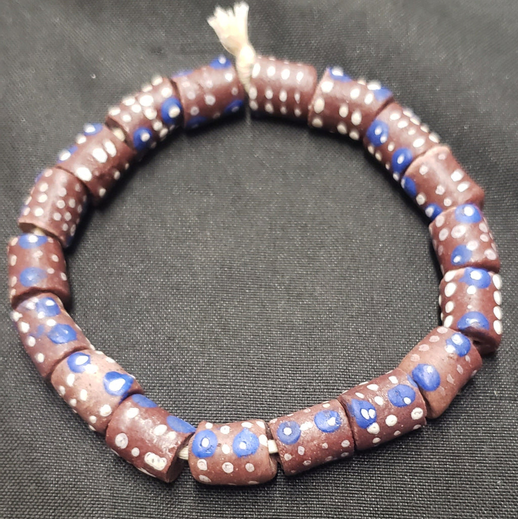 african glass beads evil eye beads AAB#1585 single bead view