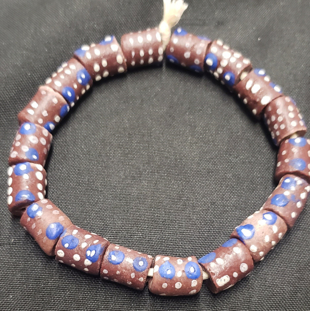 african glass beads evil eye beads AAB#1585 detail view