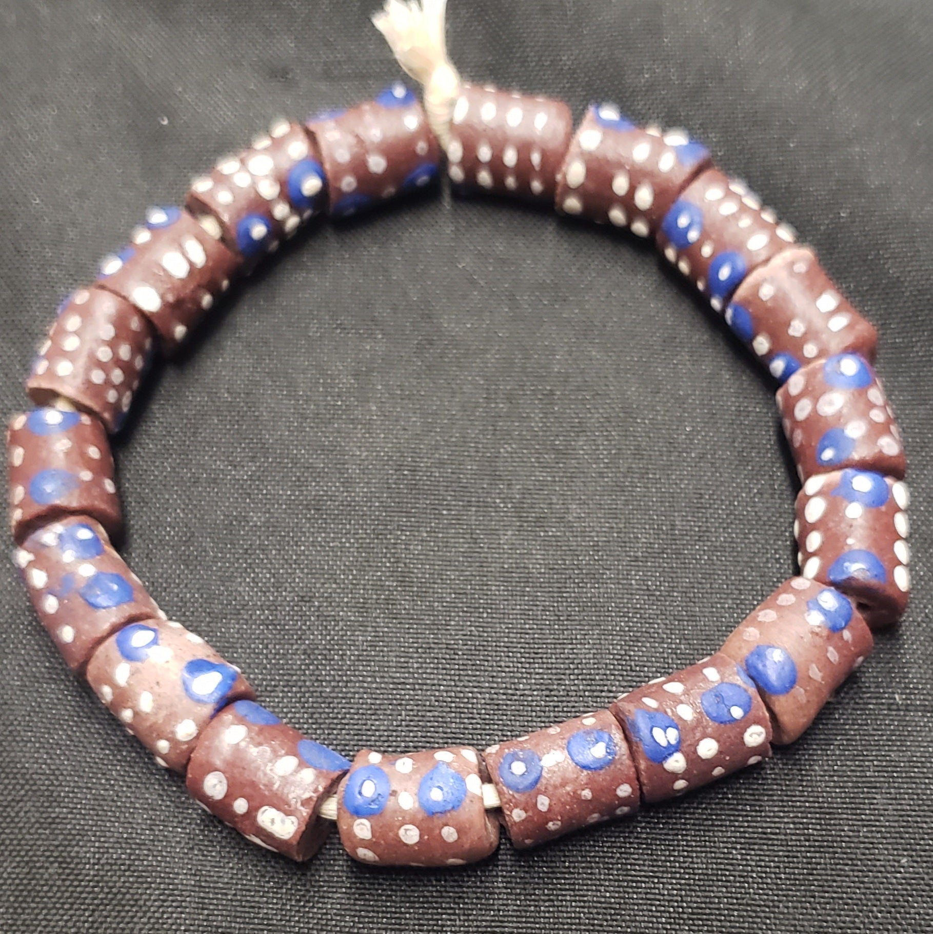 african glass beads evil eye beads AAB#1585 strand top view