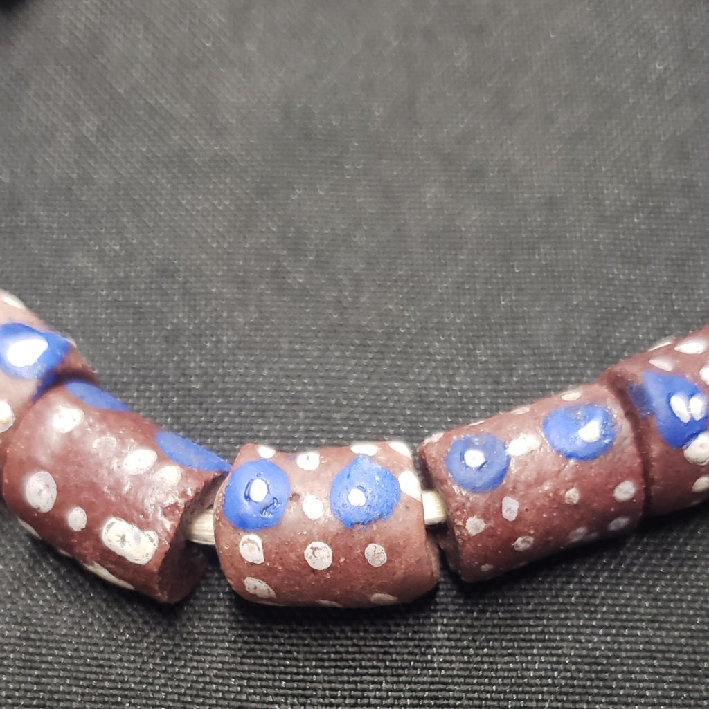 african glass beads evil eye beads AAB#1585 side view