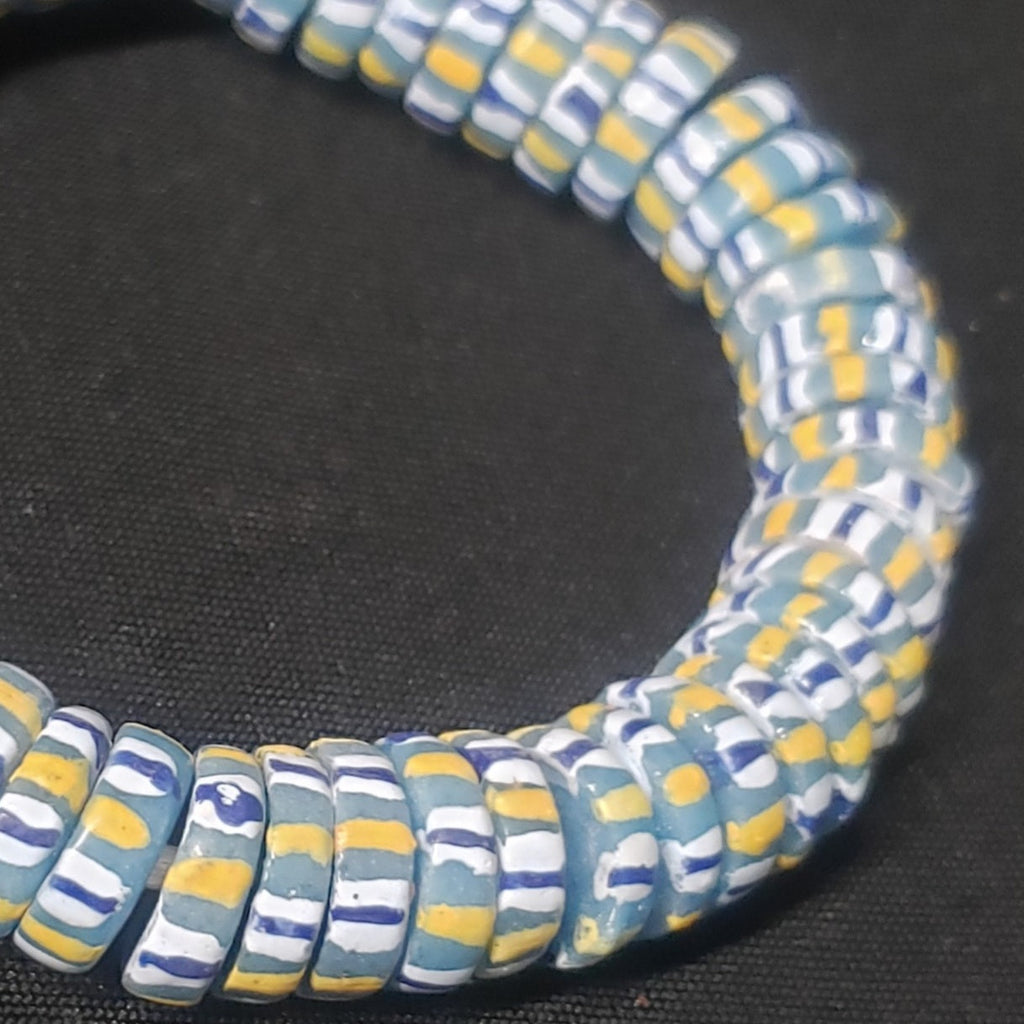 african glass beads chevron stripped spacer beads texture view