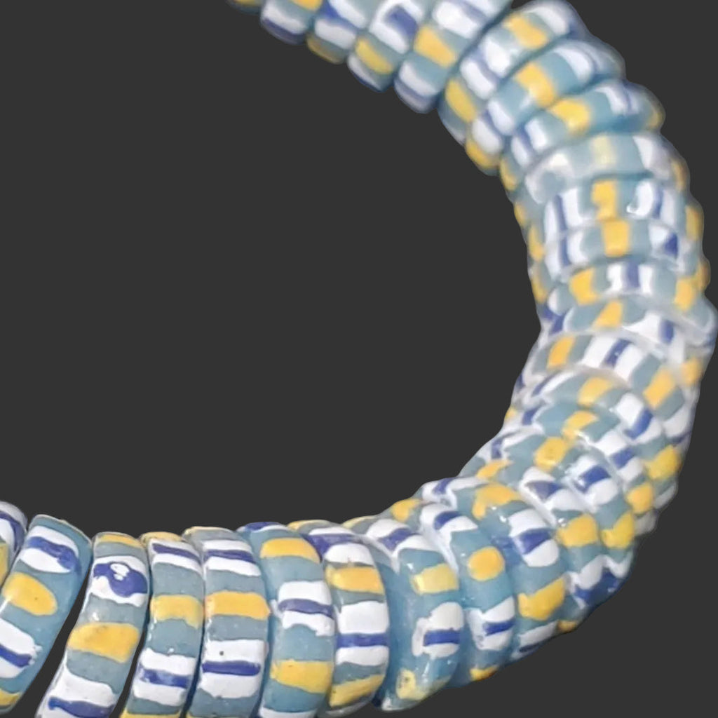 african glass beads chevron stripped spacer beads single bead