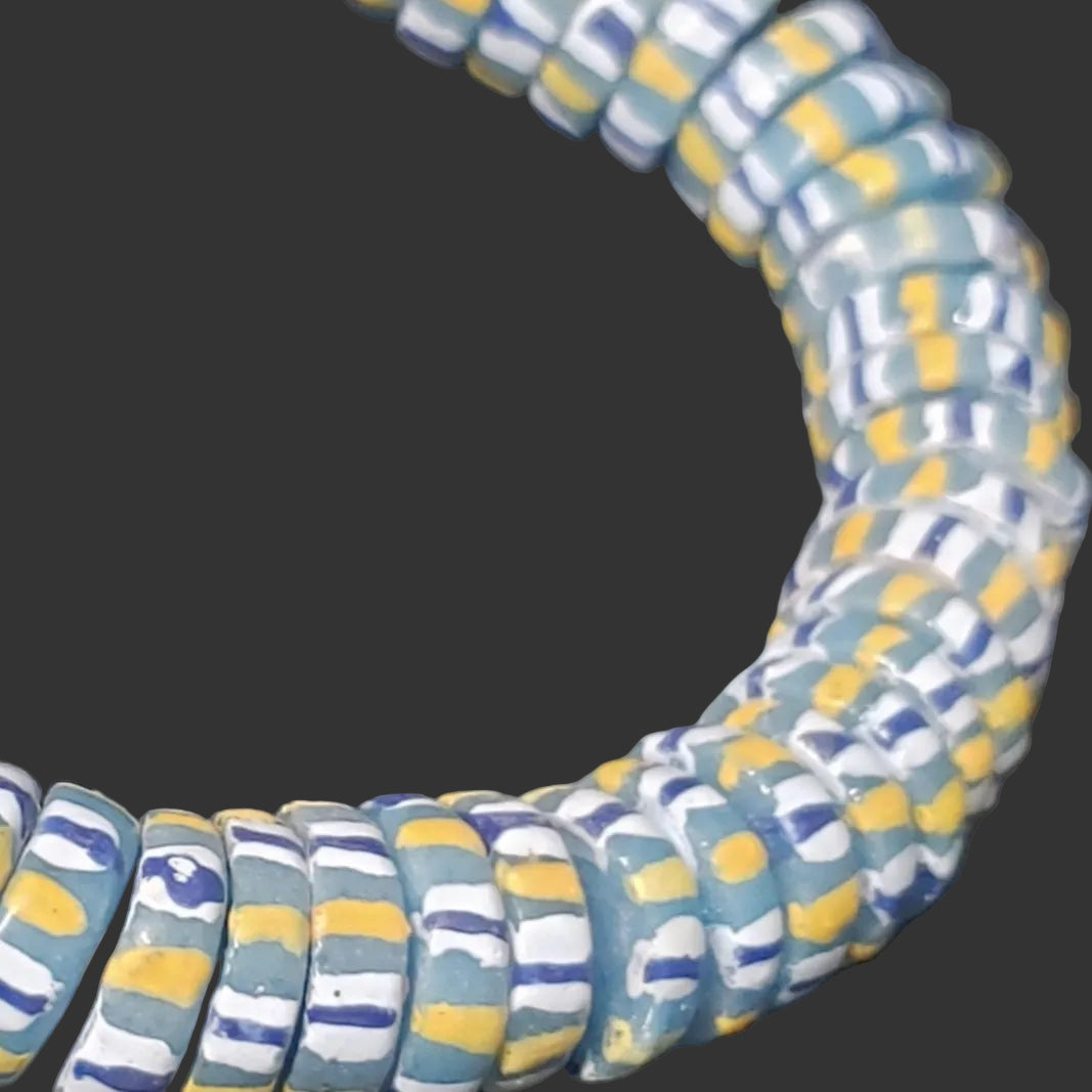 african glass beads chevron stripped spacer beads single bead