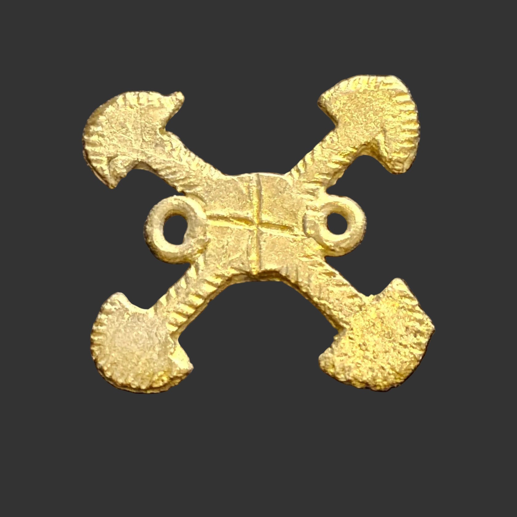 akoma ntoso adinkra african brass pendant side view