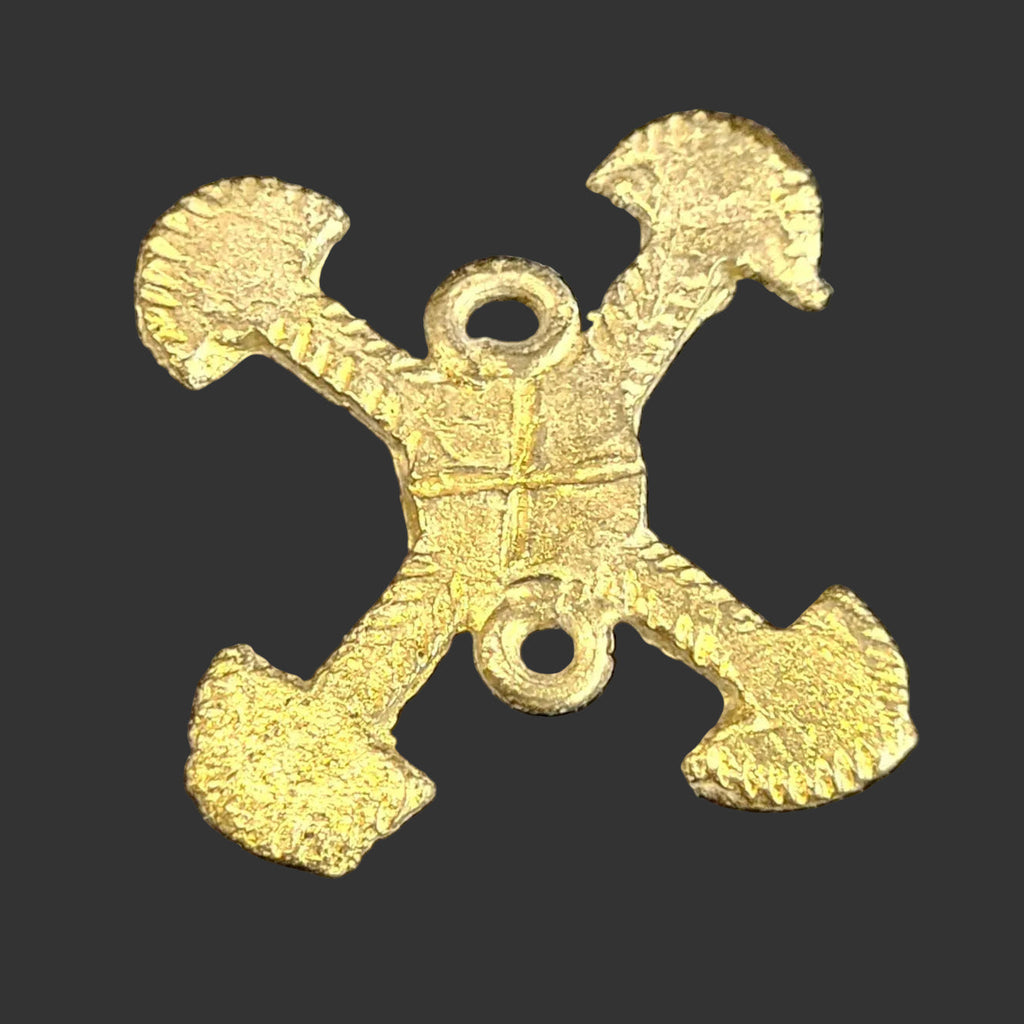 akoma ntoso adinkra african brass pendant link connecting hearts front view