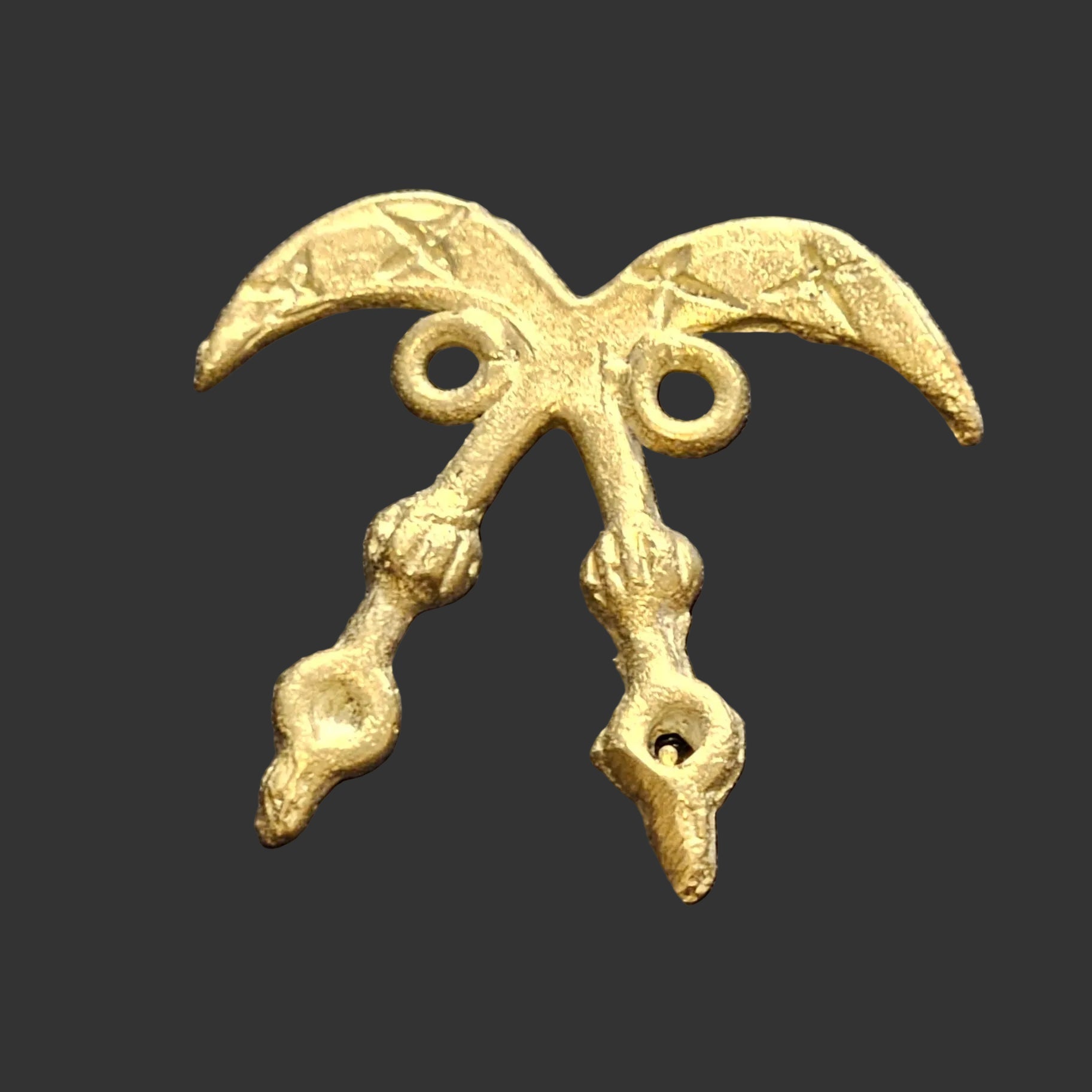 adinkra akofena african brass pendant link wear courage front view