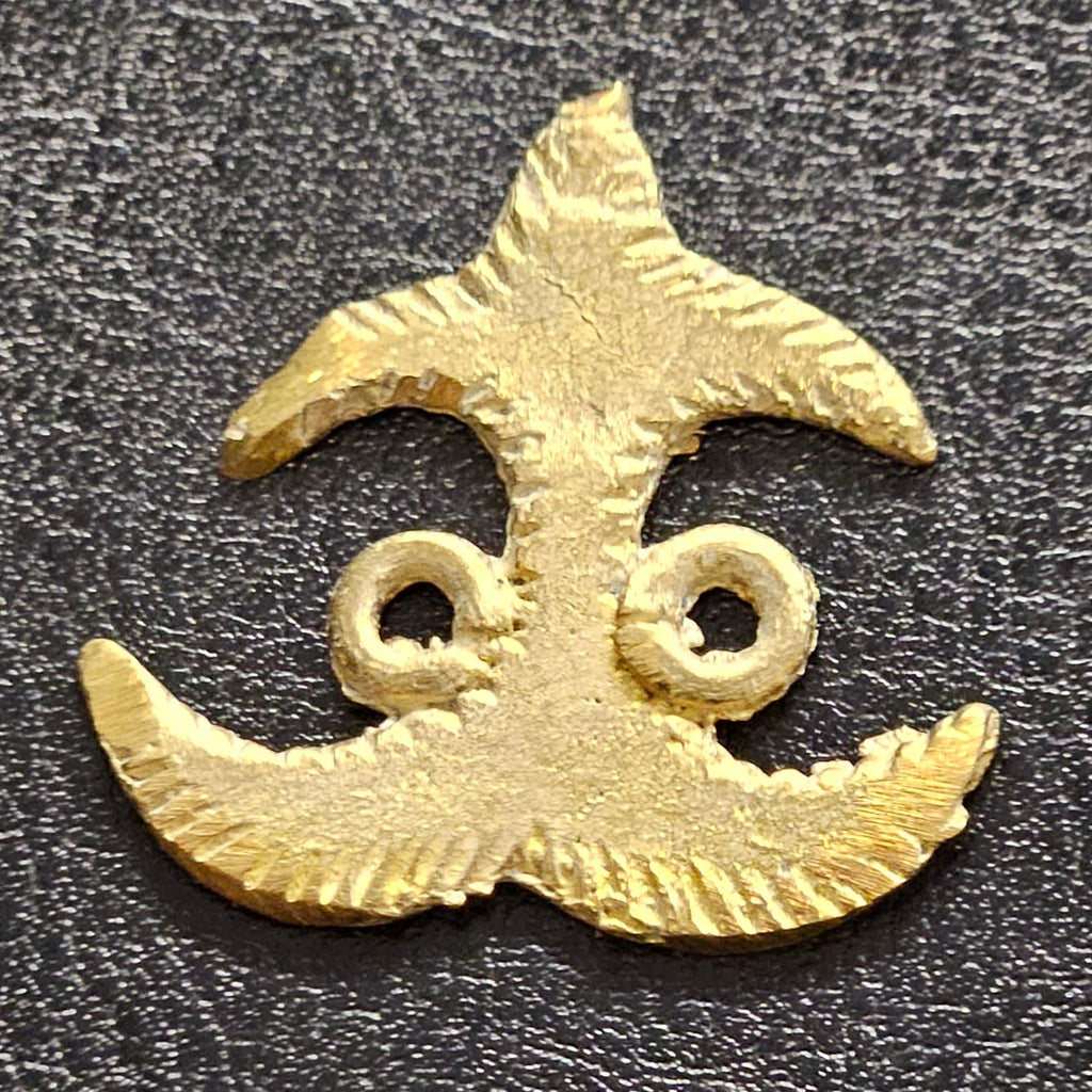 handmade adinkra akokonan african asante brass pendant link front view