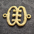 ese ne tekrema adinkra african brass pendant link front view