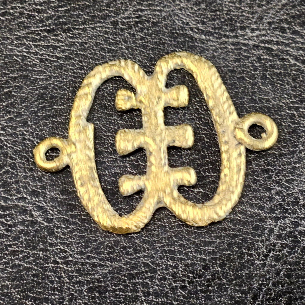 ese ne tekrema adinkra african brass pendant back view
