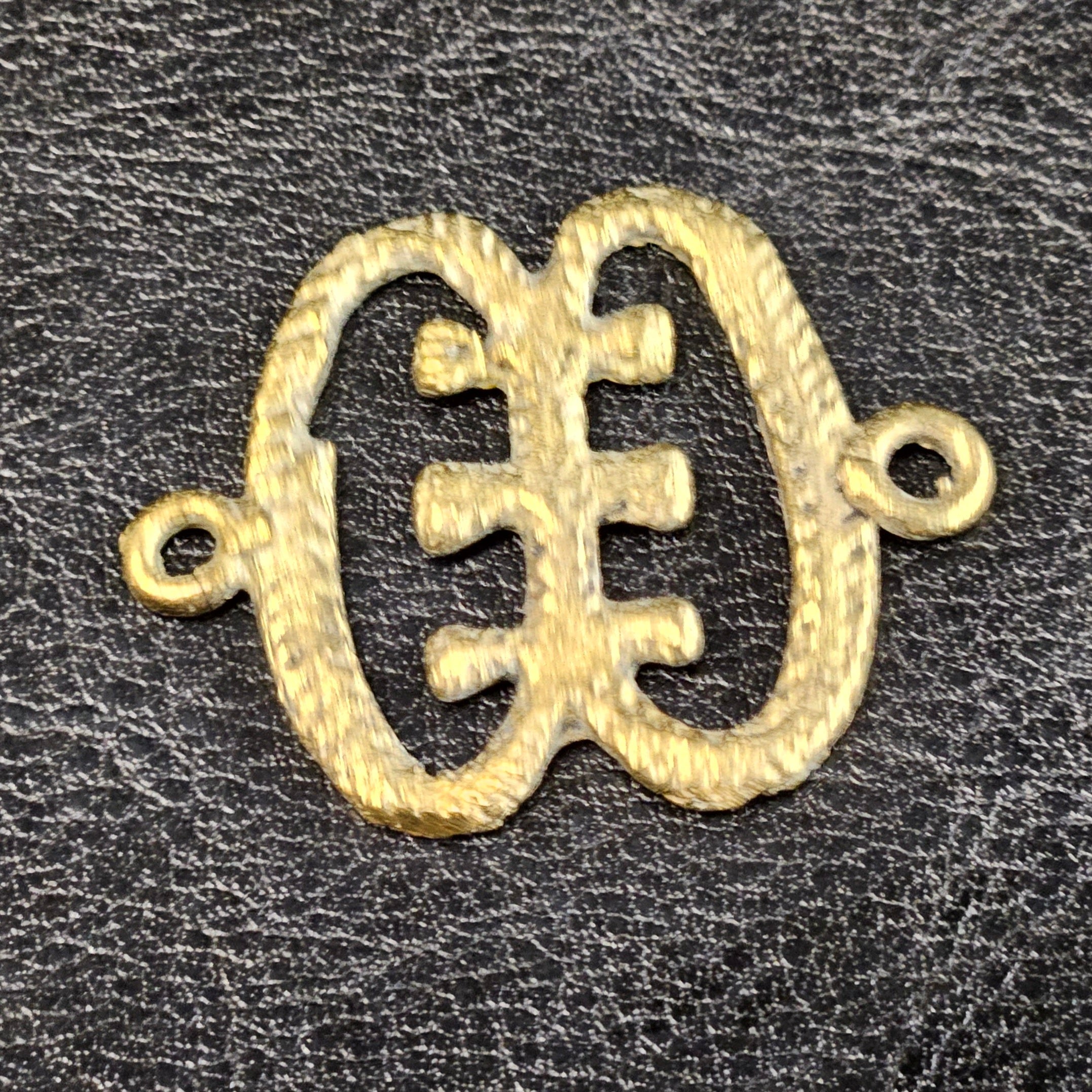 ese ne tekrema adinkra african brass pendant back view