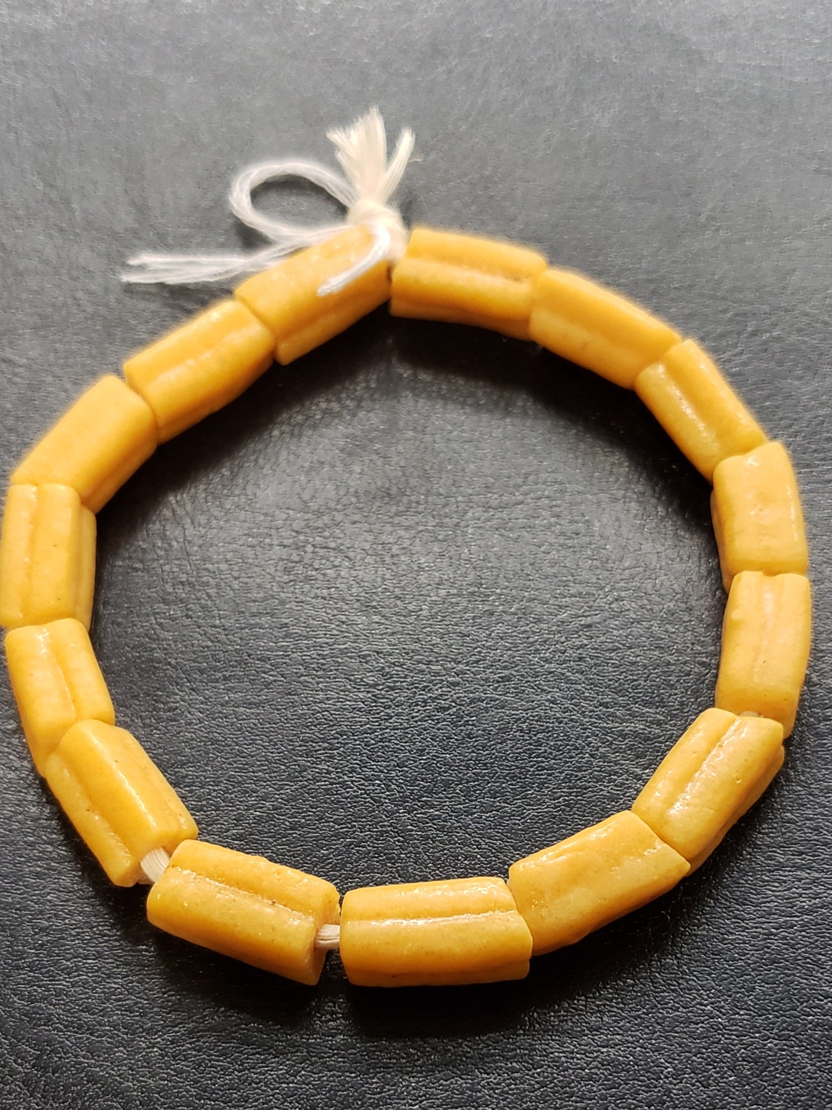handcrafted krobo tube glass beads side view