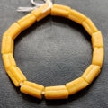 handcrafted krobo tube glass beads jewelry making gold orange strand top view Image 2: