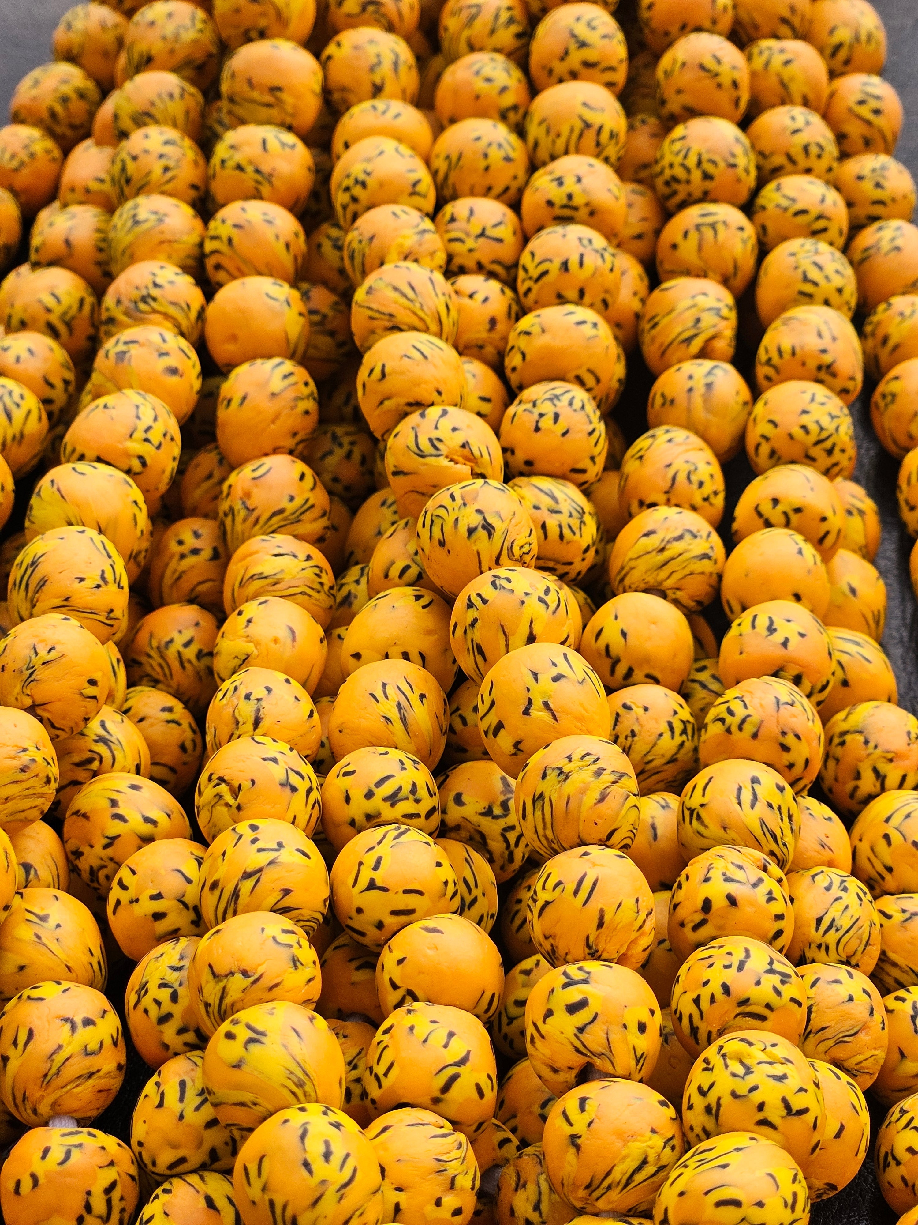 ghana krobo glass beads jewelry designers choice yellow gold strand