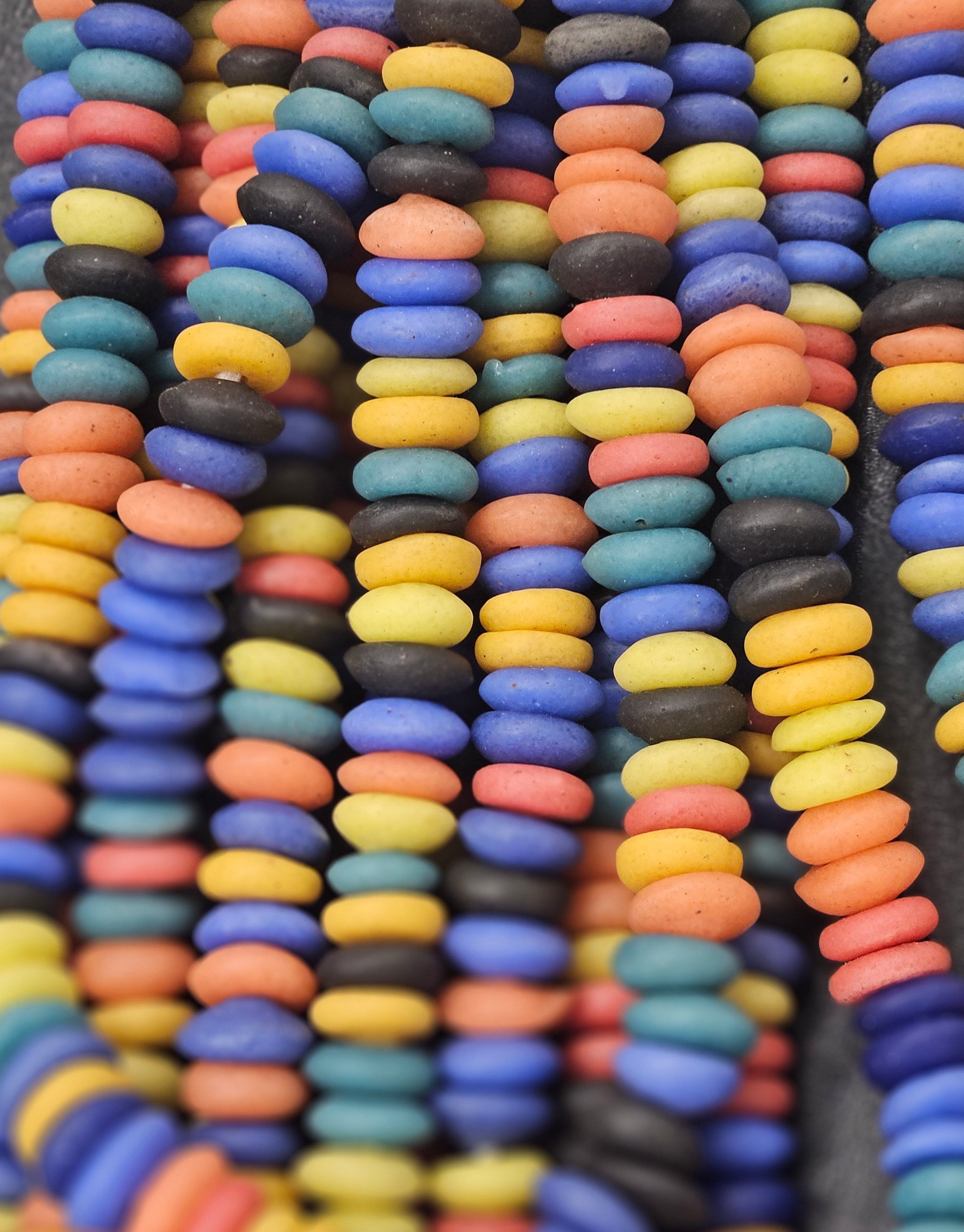 multicolored handcrafted ashanti spacer beads 