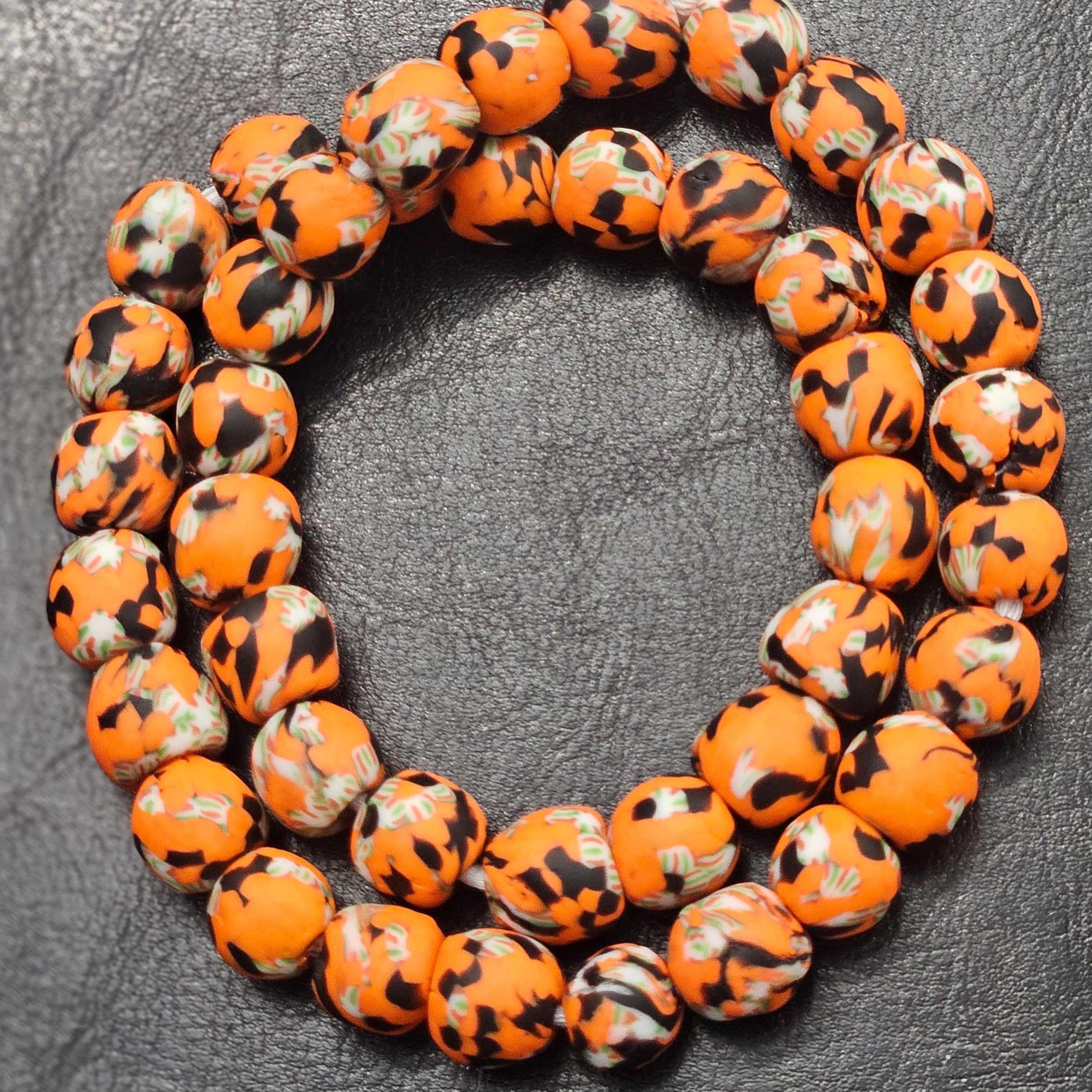 krobo tribe handcrafted african recycled glass beads detail view