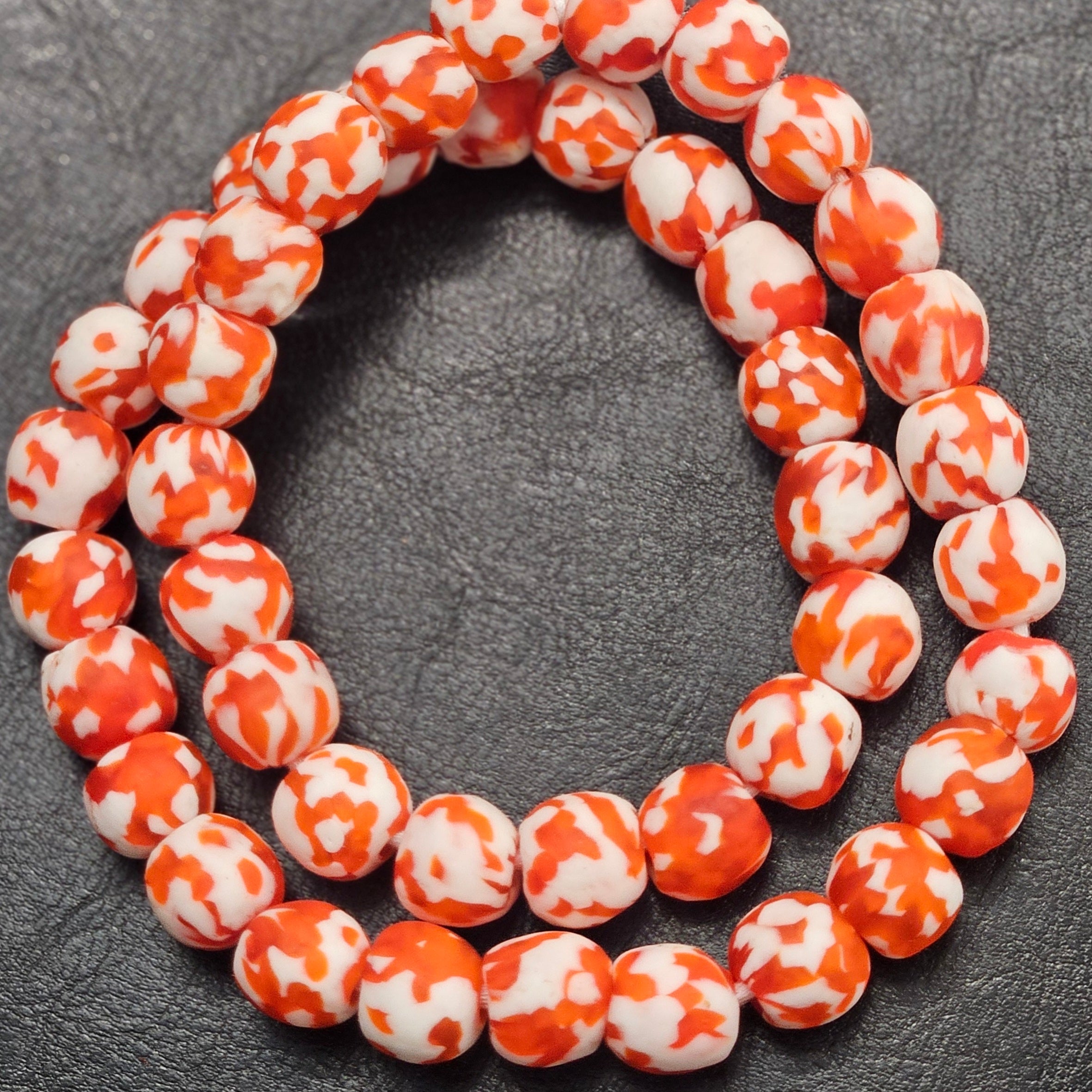 fused african recycled glass large hole beads single bead