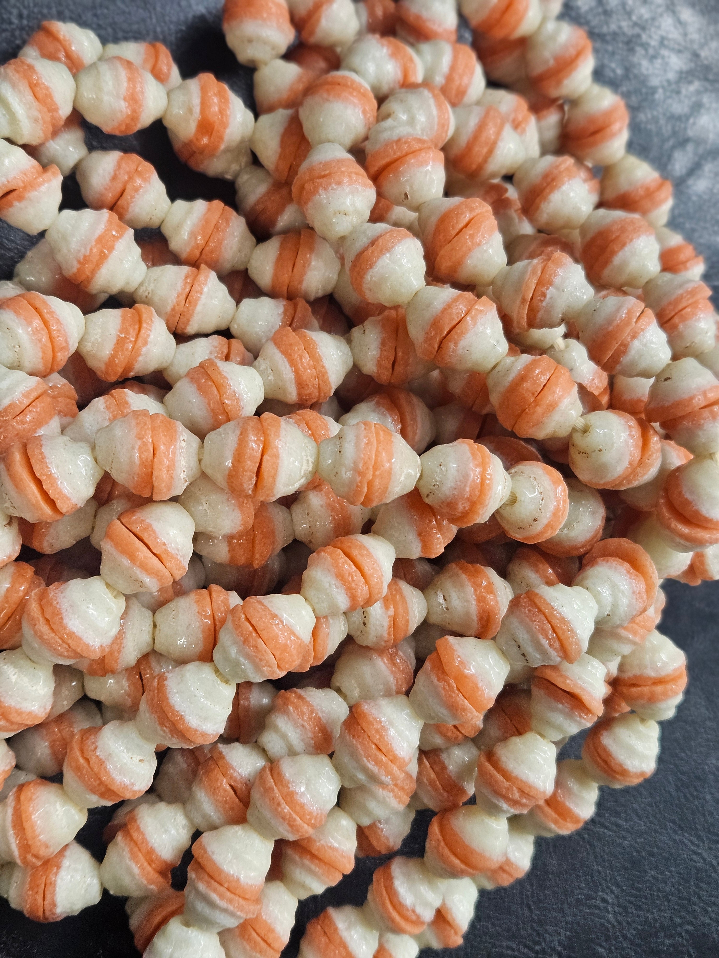 fancy african recycled glass beads #7302 side view