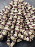 fancy african recycled glass beads #7305 cream white strand