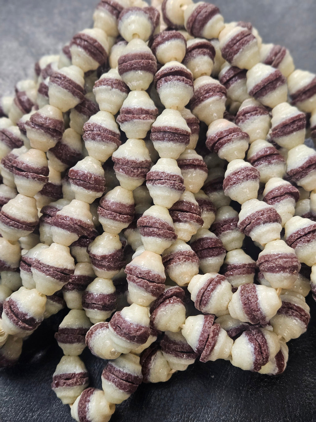 fancy african recycled glass beads #7305 side view