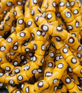 painted african recycled glass small tube beads #1104 gold yellow strand