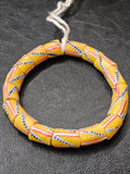 painted african recycled glass medium tube beads #1309 gold copper strand
