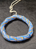 painted african recycled glass medium tube beads #1310 silver gray strand