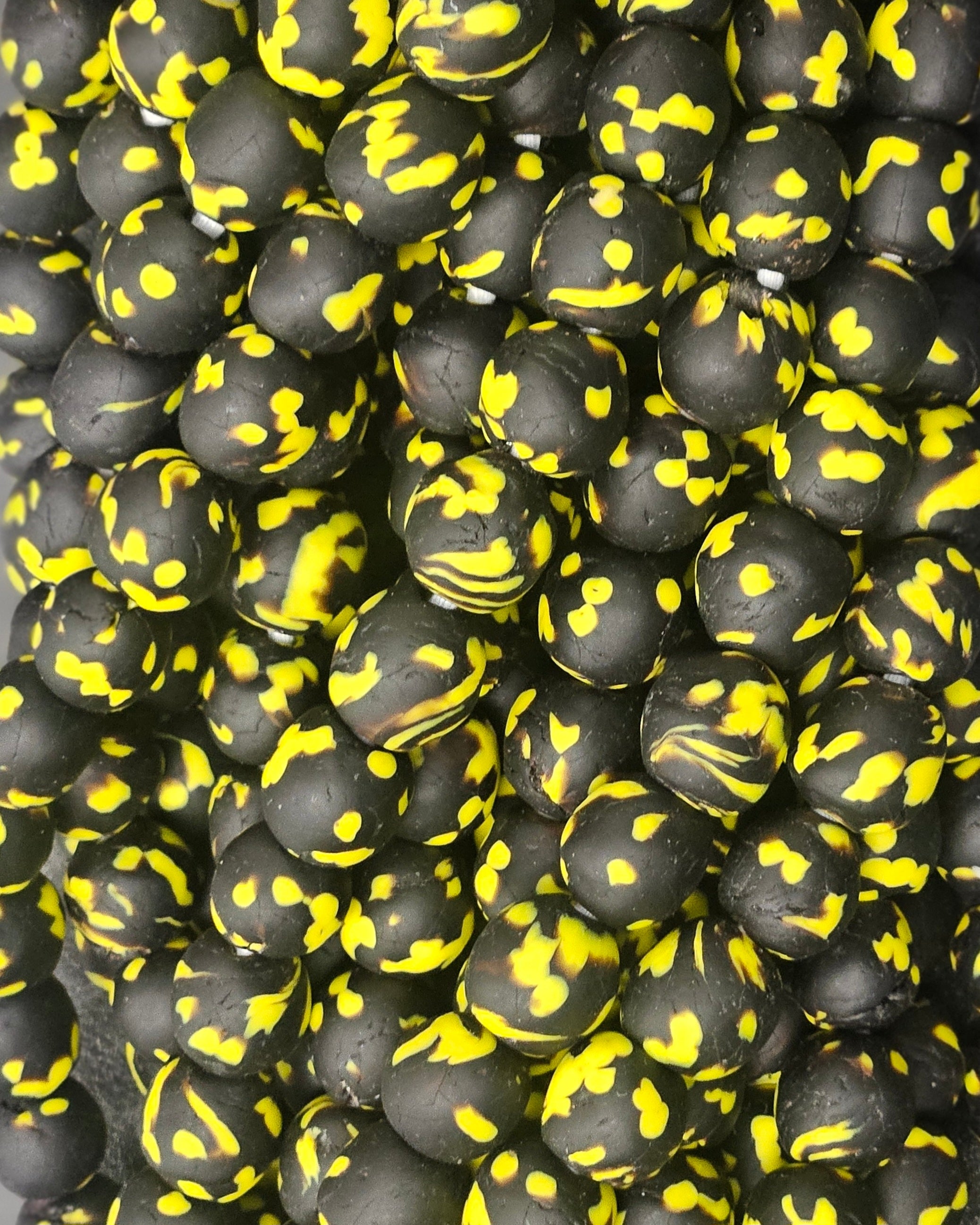 fused african recycled glass round beads #3512 detail view