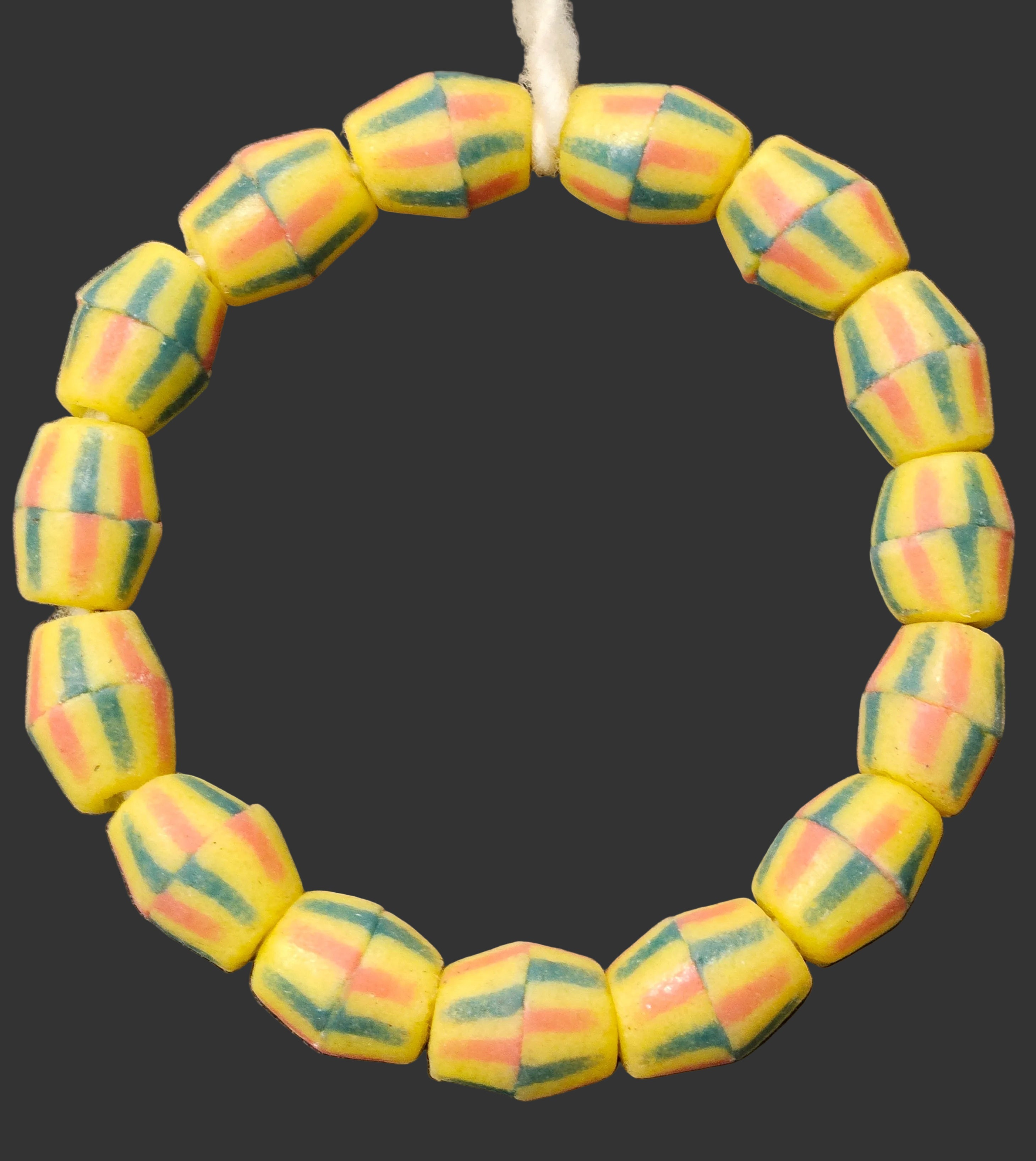 handcrafted african recycled glass beads chunky #1801 top view