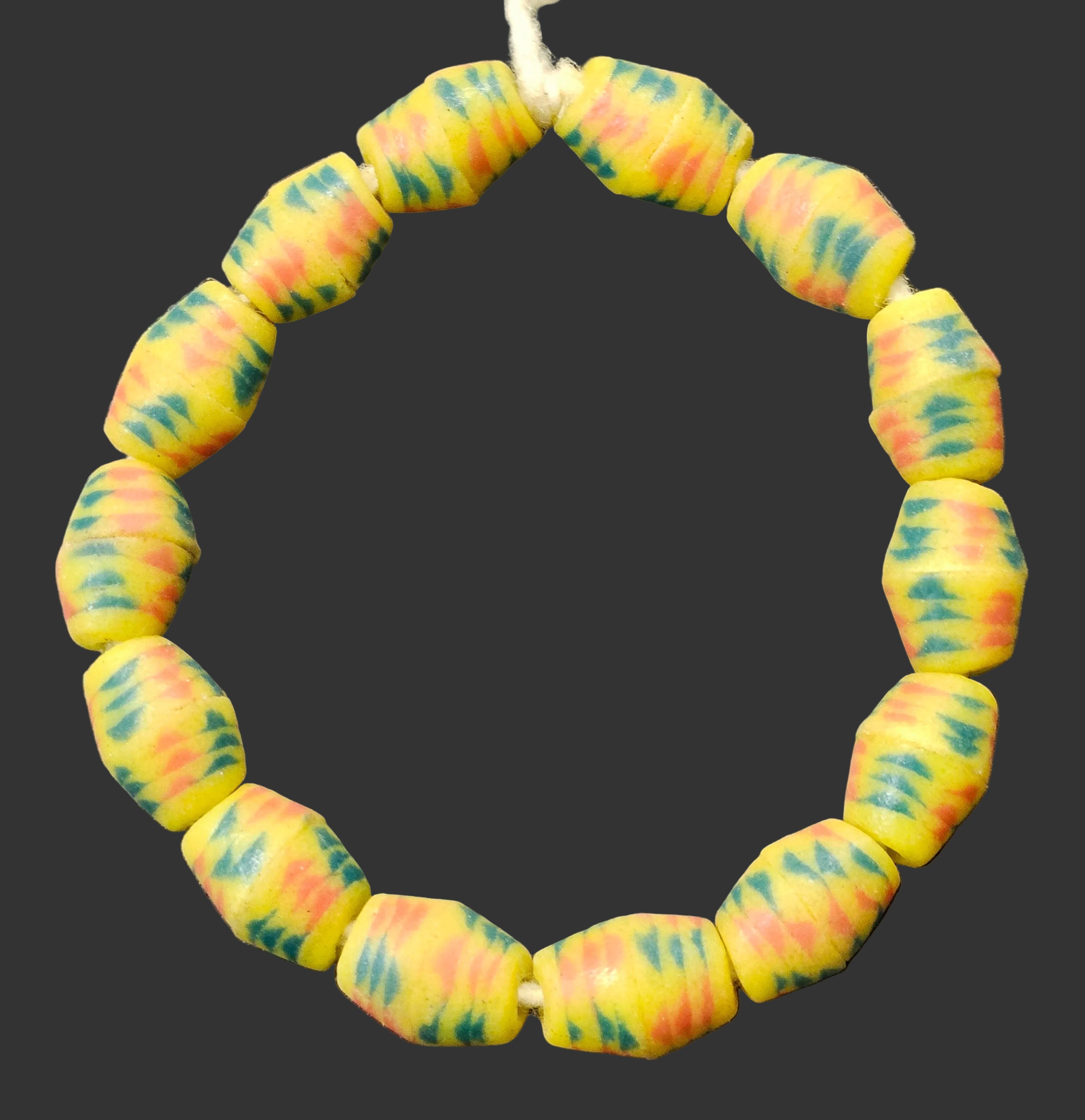 handcrafted african recycled glass beads chunky #1802 top view