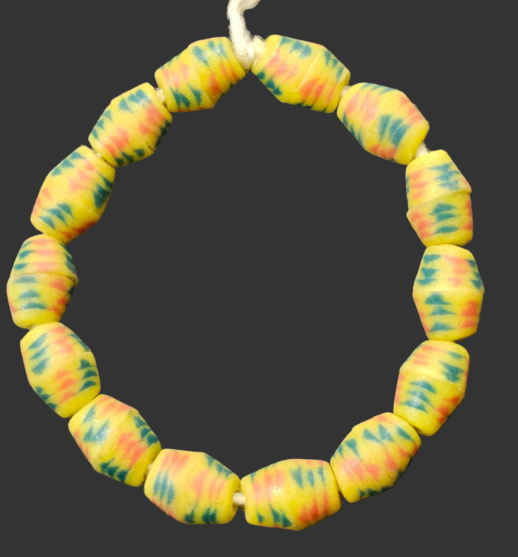 african recycled glass chunky beads #1802 side view
