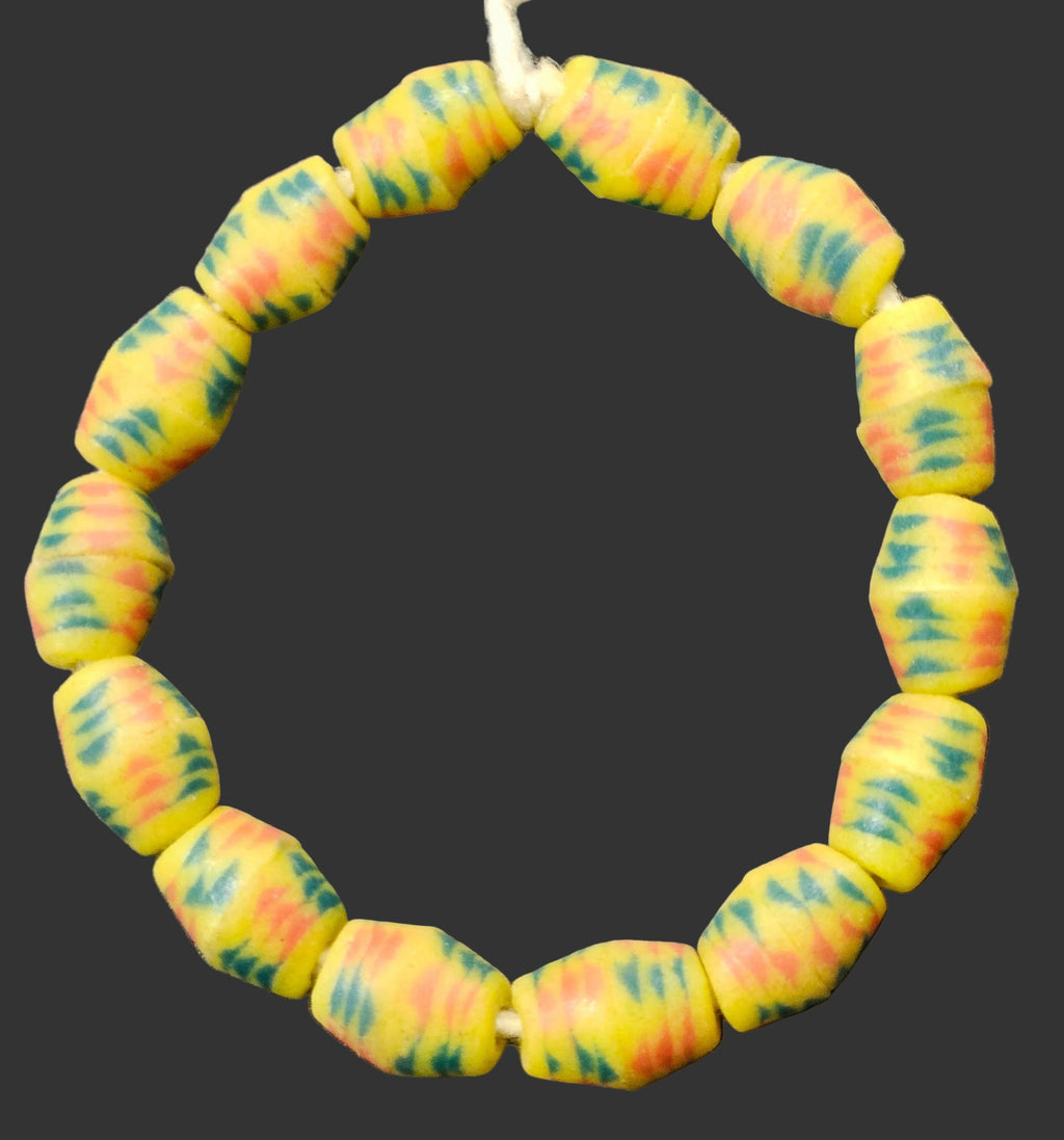 african recycled glass chunky beads #1802 detail view