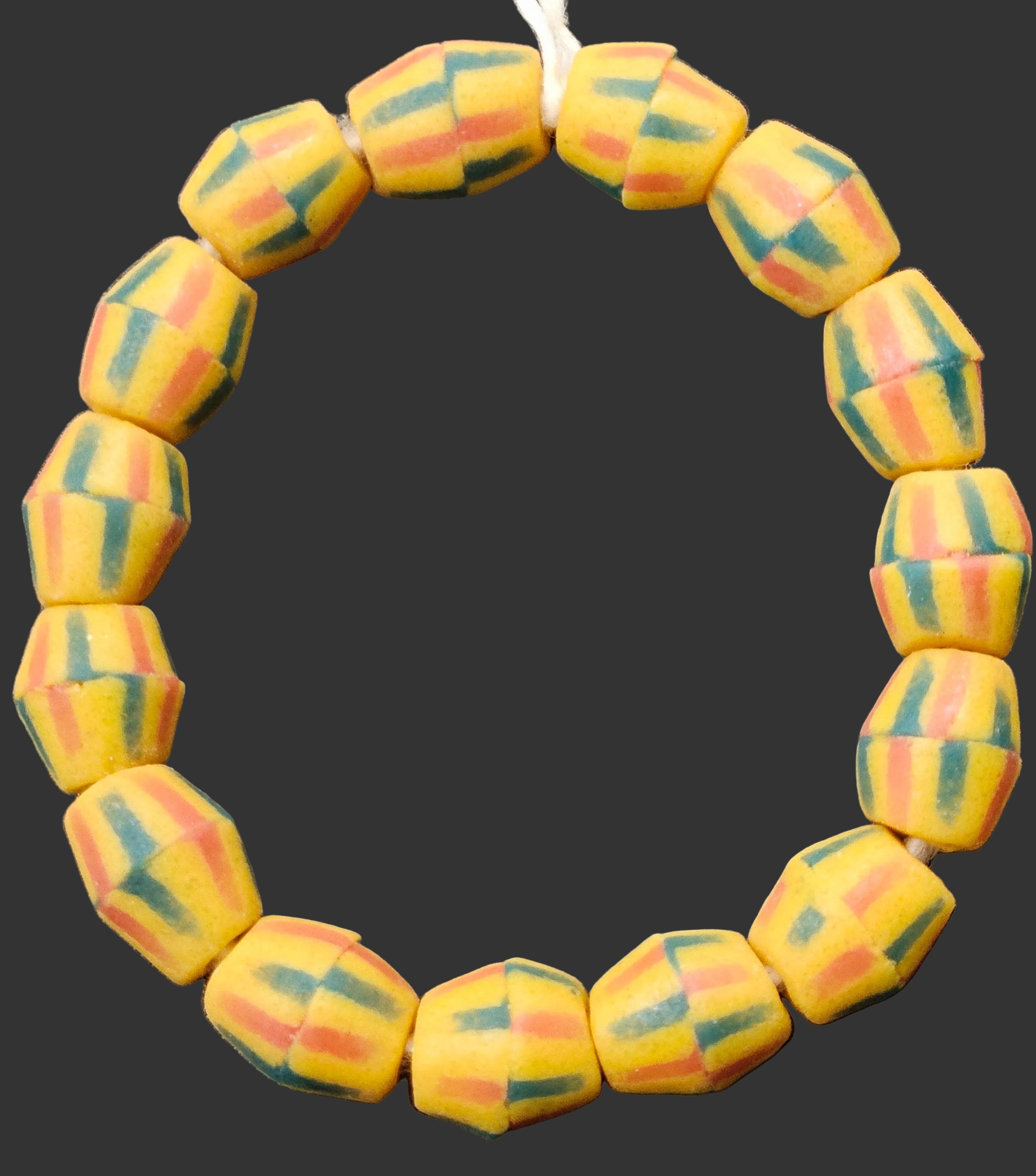 handcrafted african recycled glass beads chunky #1803 top view