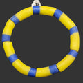 krobo recycled glass beads long tube #1710 black yellow