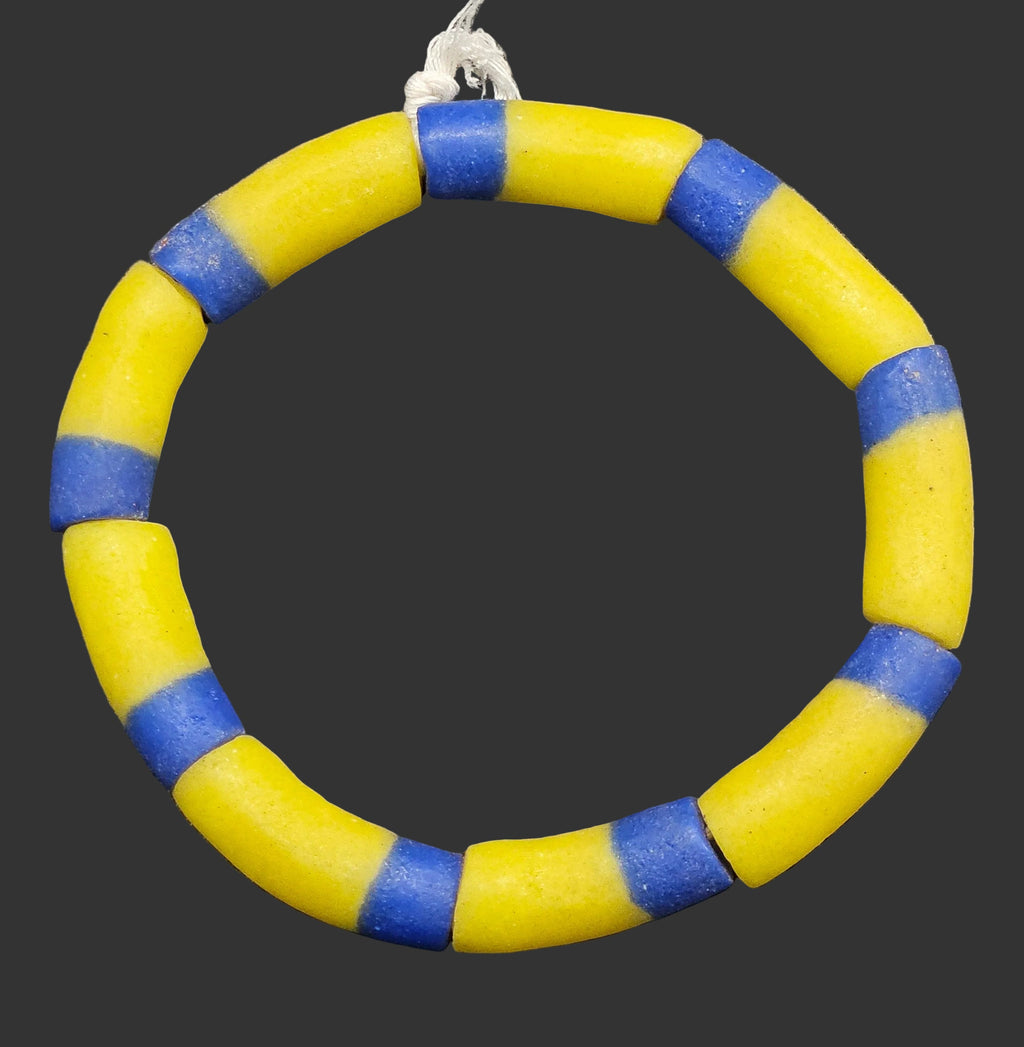 krobo recycled glass beads long tube #1710 detail view