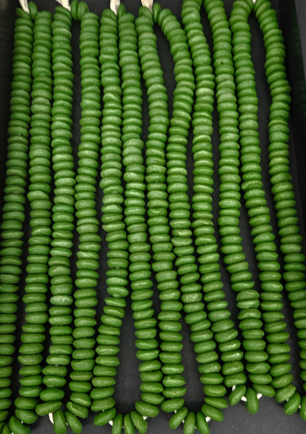 Green Ashanti Glass Spacer Beads – Recycled Glass Strand