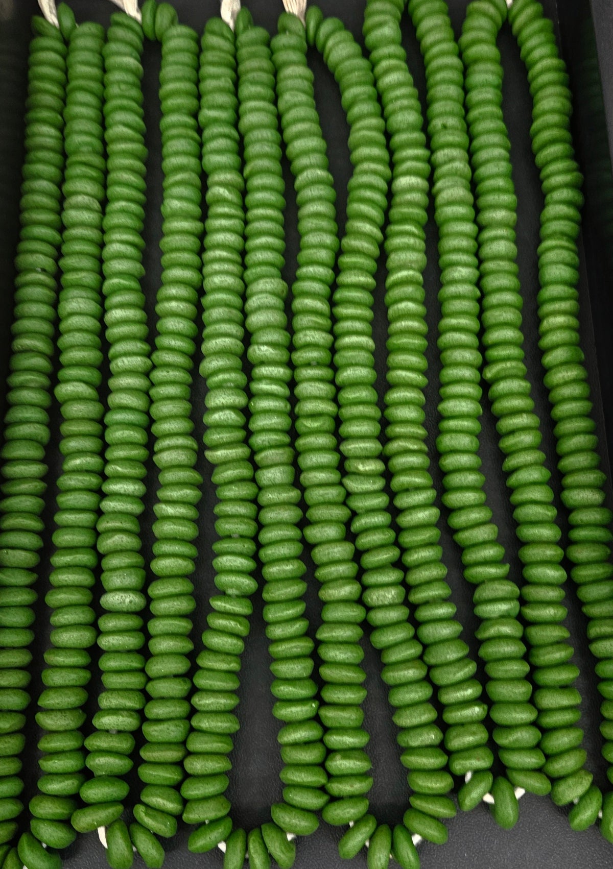 Green Ashanti Glass Spacer Beads – Recycled Glass Strand