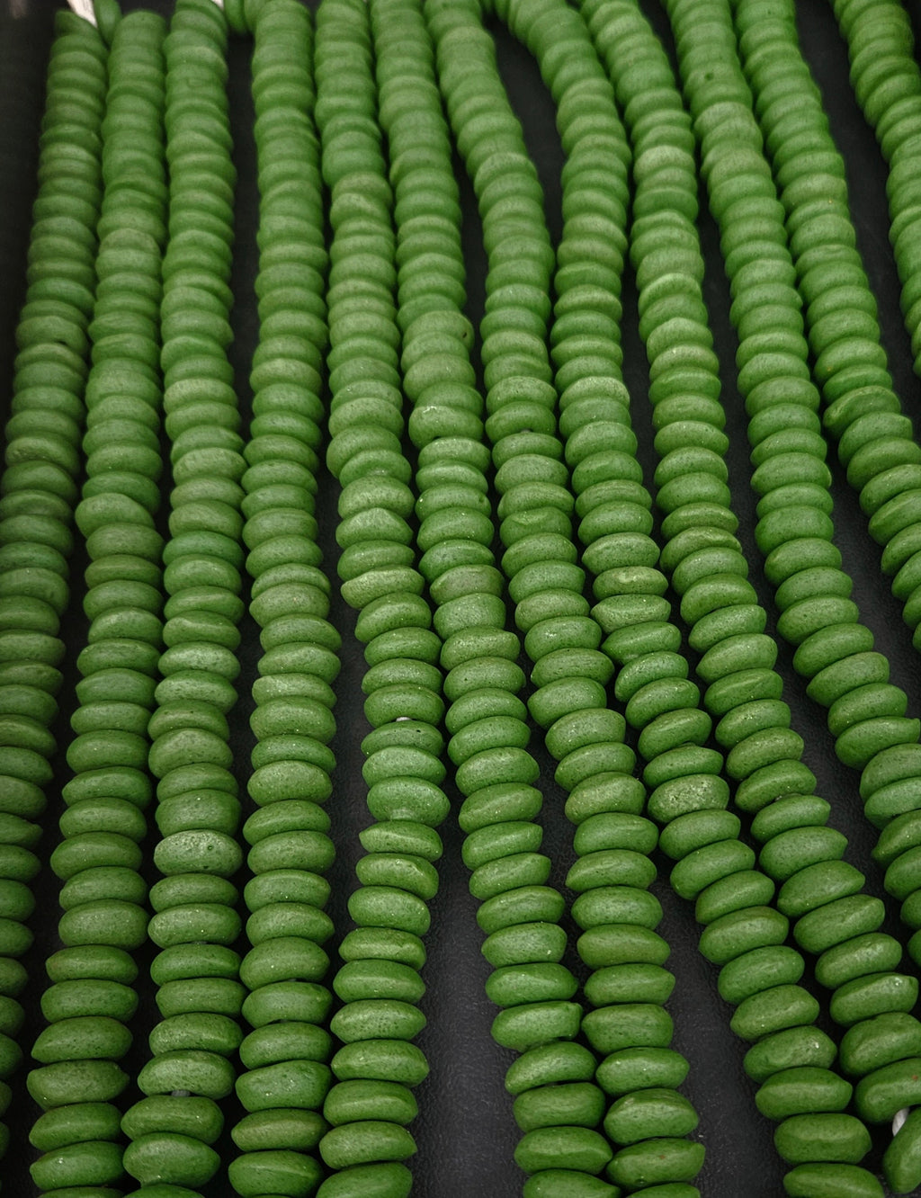 Green Ashanti Glass Spacer Beads – Recycled Glass Strand