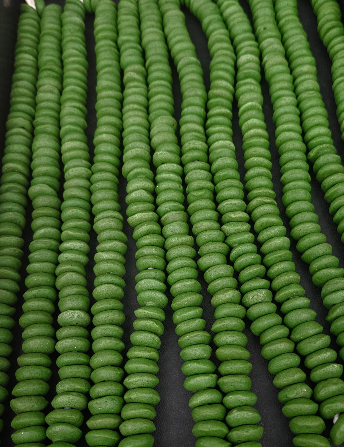 Green Ashanti Glass Spacer Beads – Recycled Glass Strand