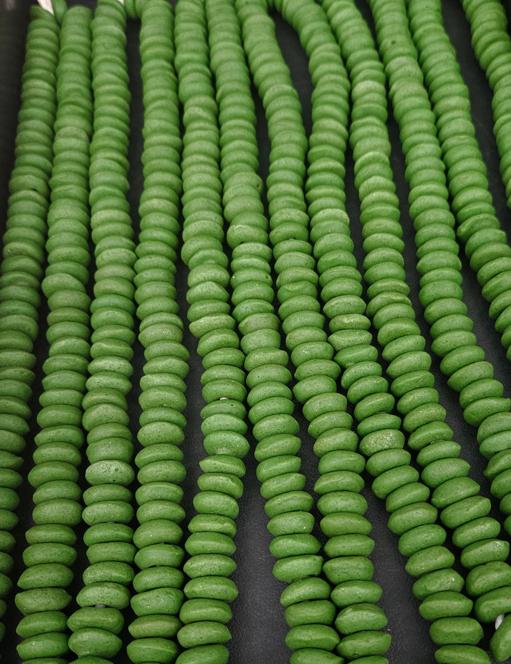 Green Ashanti Glass Spacer Beads – Recycled Glass Strand
