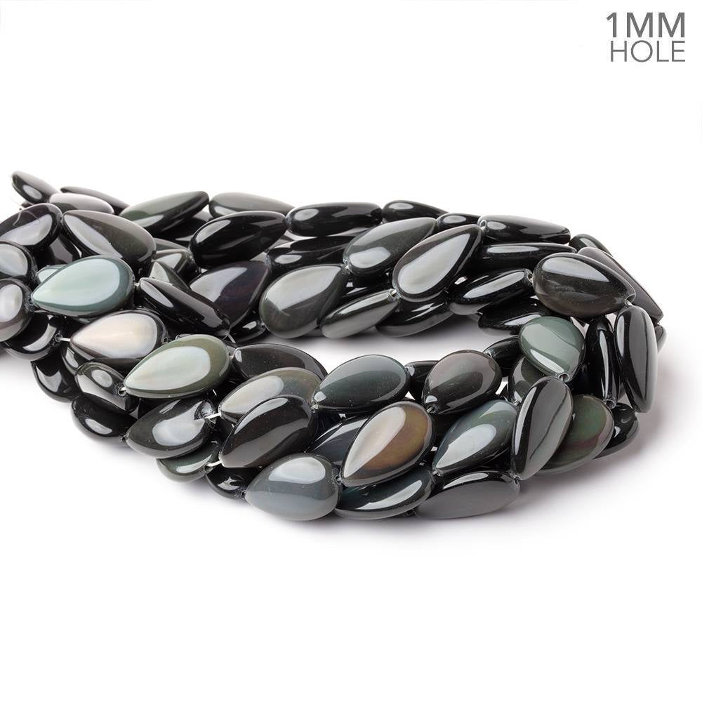 Rainbow Obsidian Smooth Pear Beads, 22.5 × 14mm, 16-Inch Strand