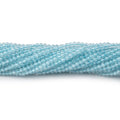 Aquamarine Micro-Faceted Round Beads, 2.2mm, 12.5-Inch Strand